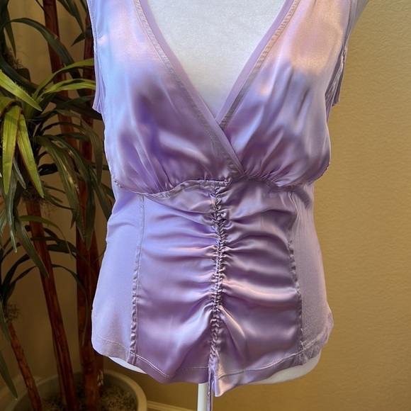 Maxime Lavender Satin Tank Top - Picture 2 of 5
